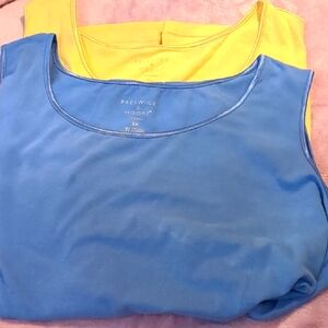 Preswick & Moore Yellow and Blue Sleeveless Tank Tops